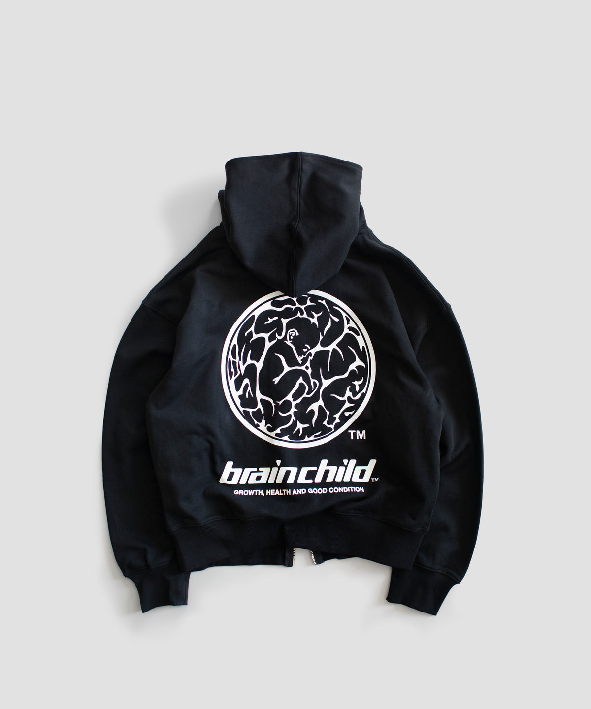 Logo Zip Hood - Black